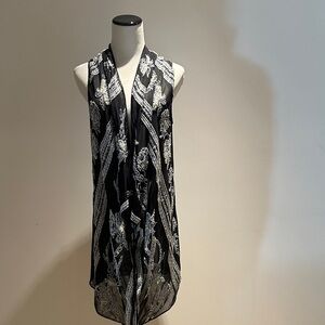 All Saints Monochrome Patterned Scarf